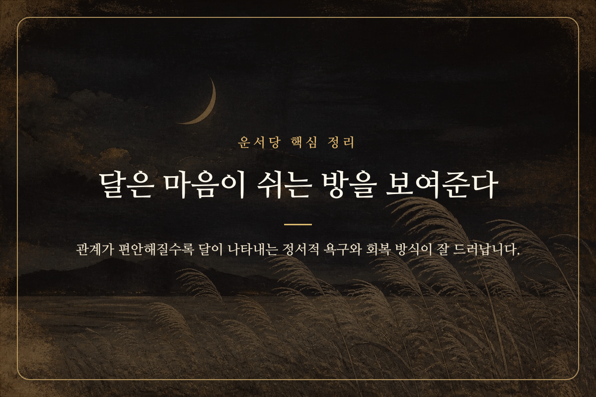 달빛 아래 편안한 방으로 정서적 안전과 내면의 감정을 표현한 이미지