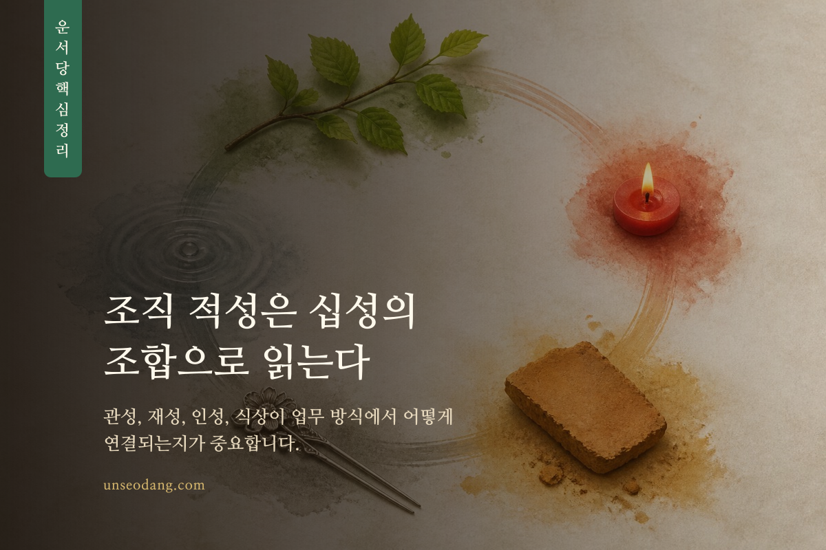 관성 재성 인성 식상의 관계를 오행 재료로 표현한 정리 카드