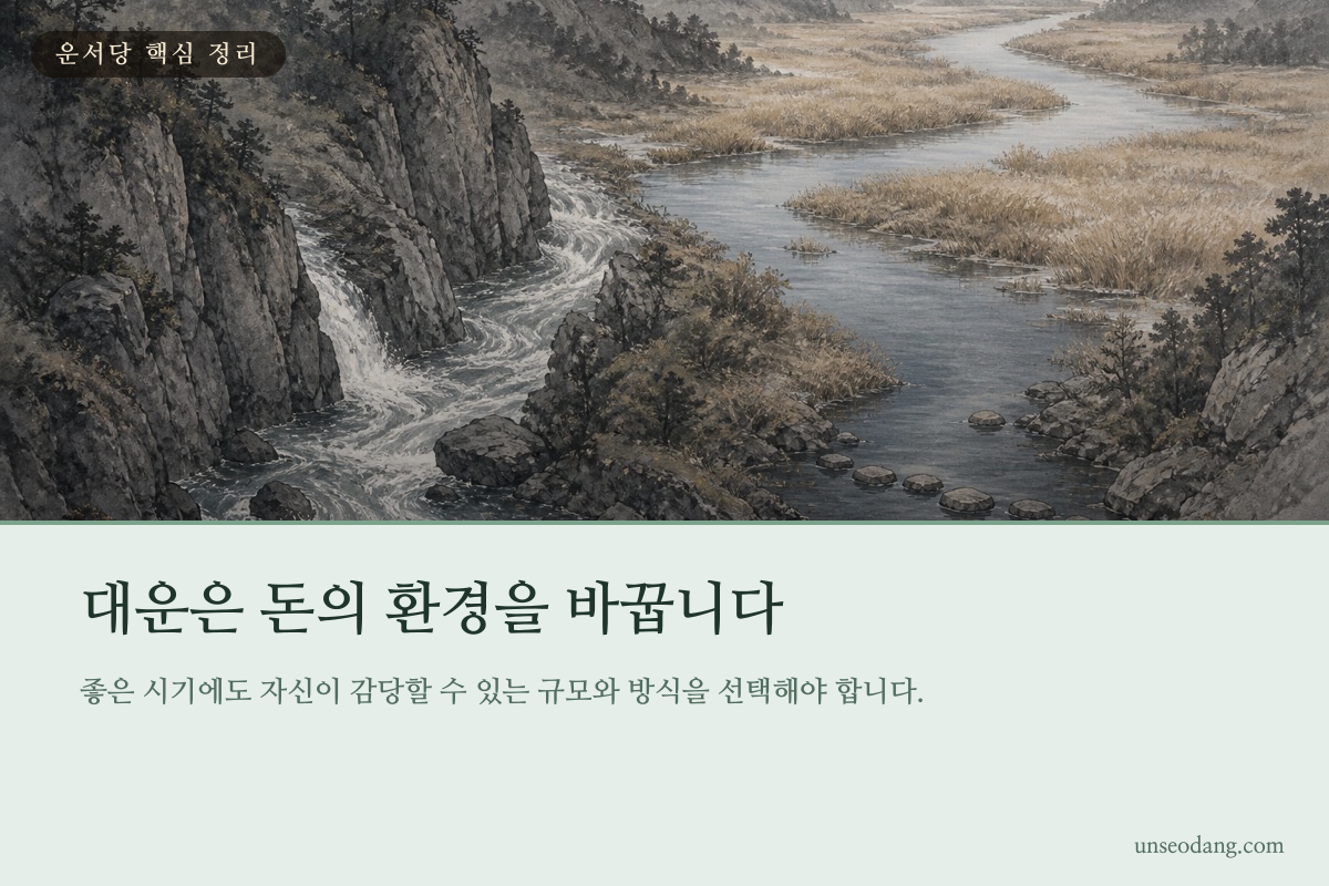 약 10년 단위 대운과 해마다 달라지는 세운의 재물 흐름을 설명하는 핵심 정리 카드