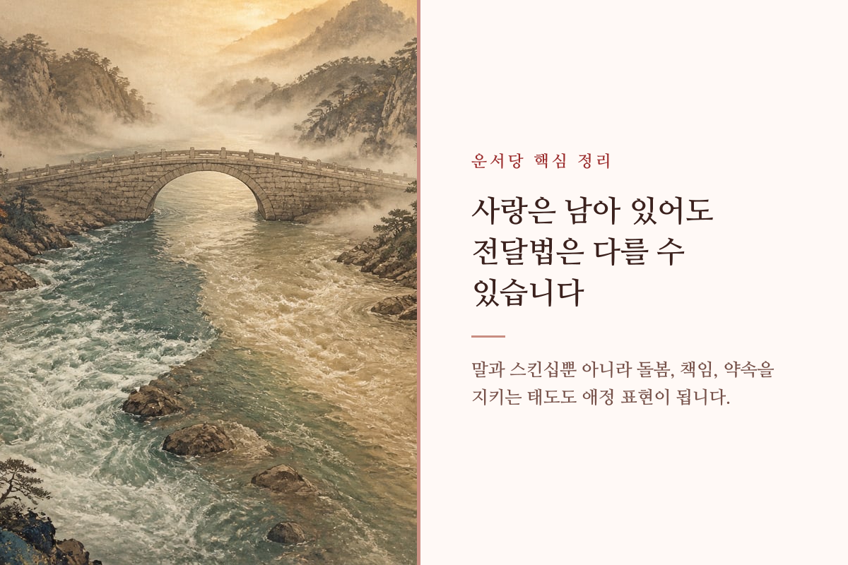 서로 다른 방식으로 매듭을 잇는 연인의 애정 표현 이미지 카드