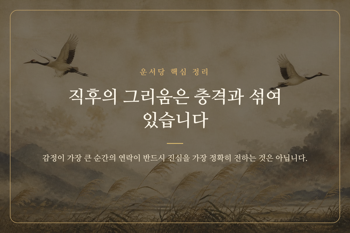 이별 직후 빈자리와 흔들리는 감정을 표현한 핵심 정리 카드