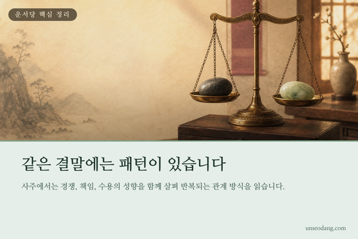 반복되는 친구 갈등의 균형과 관계 패턴을 정리한 이미지