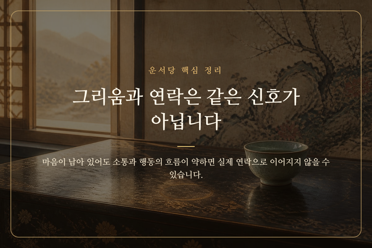 헤어진 인연의 그리움과 실제 연락 가능성을 구분한 핵심 정리 카드